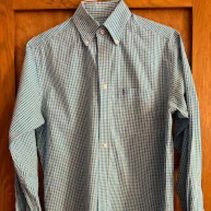 Coast Button Down Teal Gingham  Check Shirt Size Men's Medium